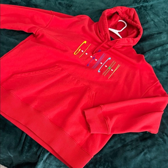Givenchy Tops - Givenchi  Red Hoodie with Colorful Logo